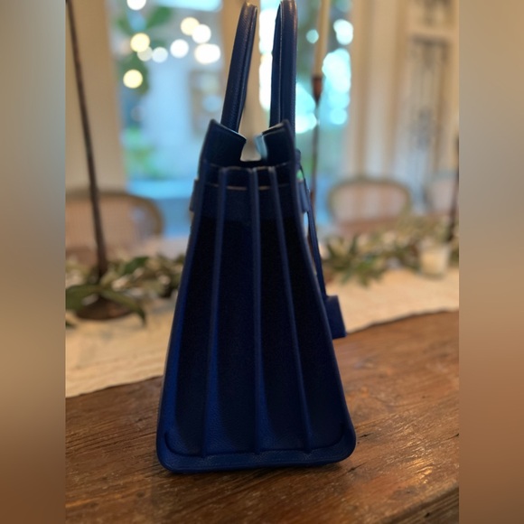 SAINT LAURENT Grained Calfskin Small Sac De Jour in Outremer Blue YSL. - Picture 8 of 12